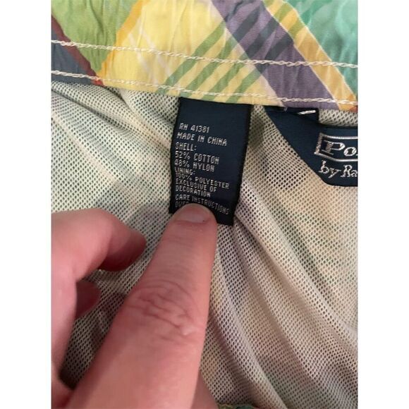 Polo Ralph Lauren Men's Plaid Swim Trunks XXL Multicolor Mesh Lining Back Pocket - Picture 8 of 9